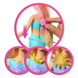 Barbie mermaid with magical flowers blue