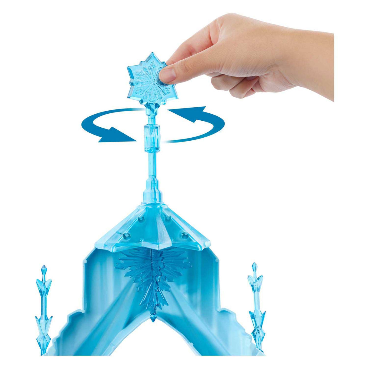 Oighear Pálás Mattel Disney Reoite Elsa – 5 limistéar súgartha le sleamhnán, balcóin agus Ola - 75 cm