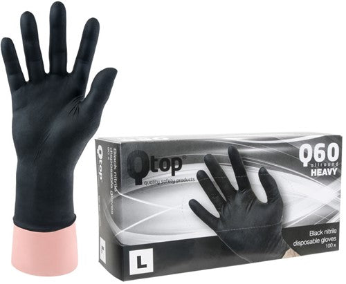 Qtcycletech Q60 top allround heavy nitril handschoenen dispenser maat m per 100 stuks