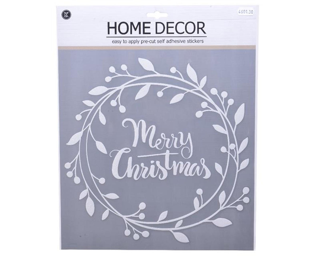 Decoris window decoration wreath 30.5x31.5cm white