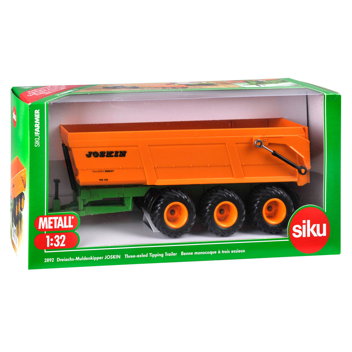 Siku 2892 Joskin 3-Wiels Trailer con caja inclinada 1:32