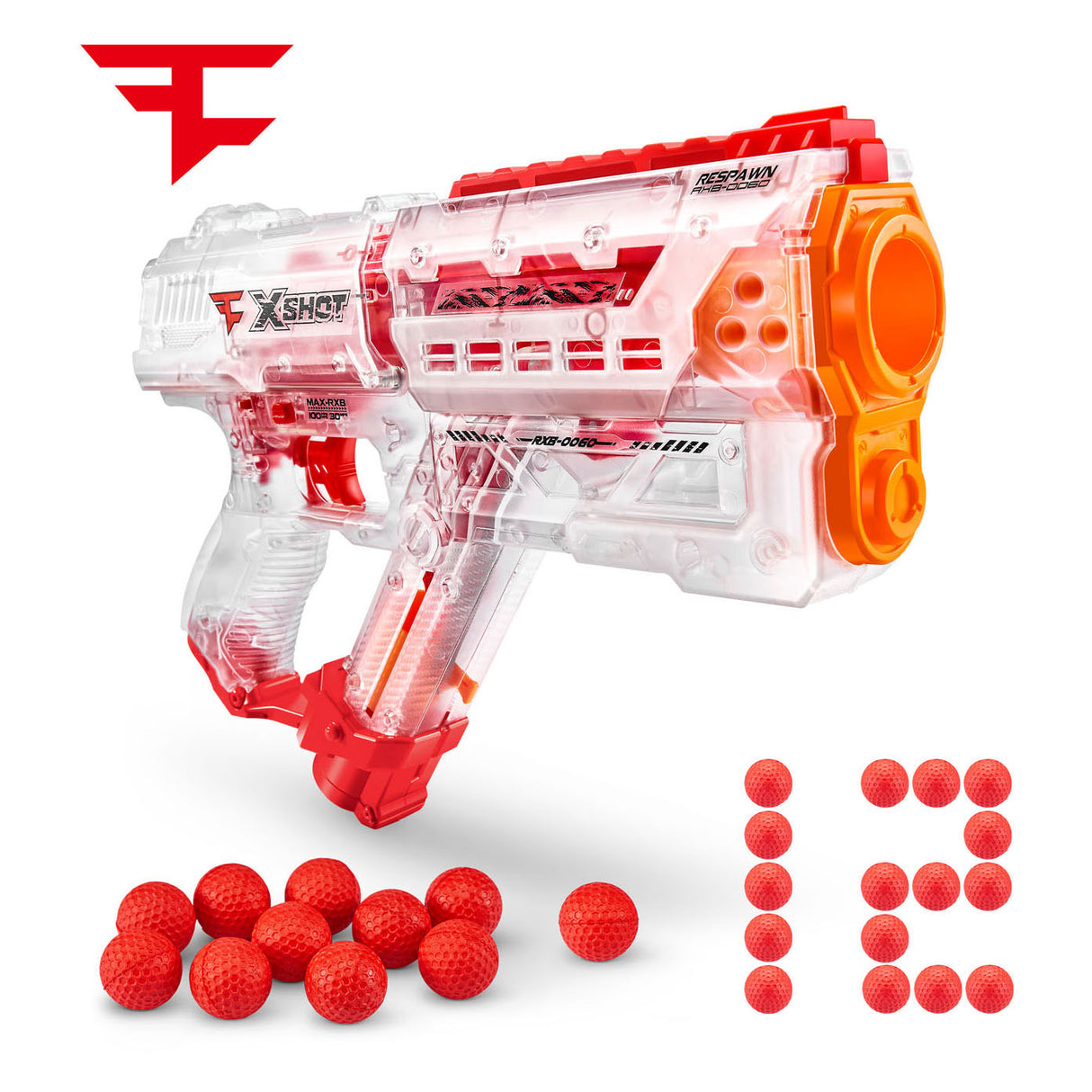 Zuru X-Shot Chaos Faze Respawn con 12 pelotas