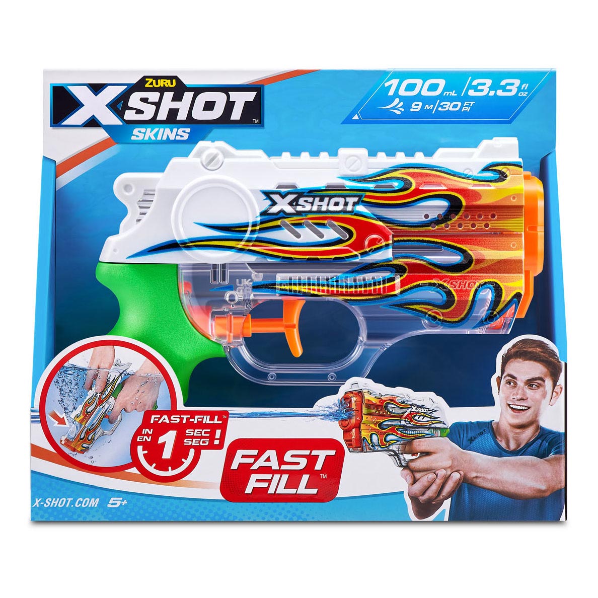 Zuru X-Shot Wasserpistole schnell Füllung Skins Nano, 100 ml