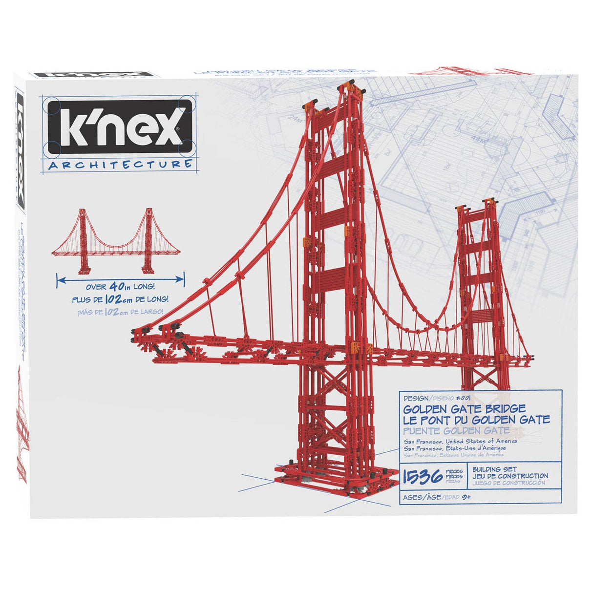 K'NEX Architecture Bouwset Golden Gate Bridge, 1536dlg.