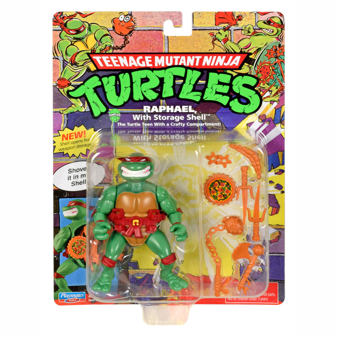 Boti Teenage Mutant Ninja Turtles jouant une figure avec le blindage de stockage Raphael