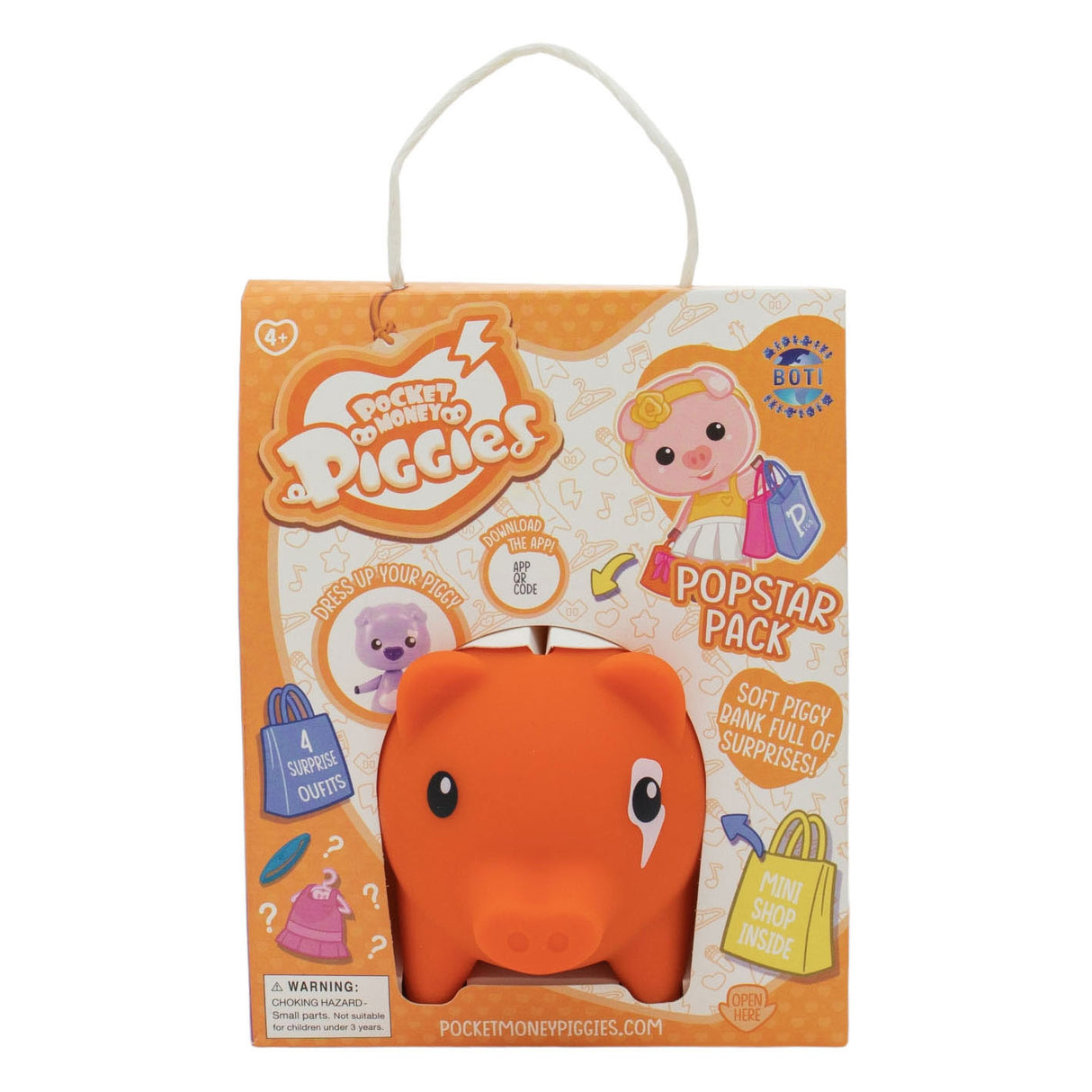 Boti Pockey Money Piggies Spill figur med Money Box Popstar Pack