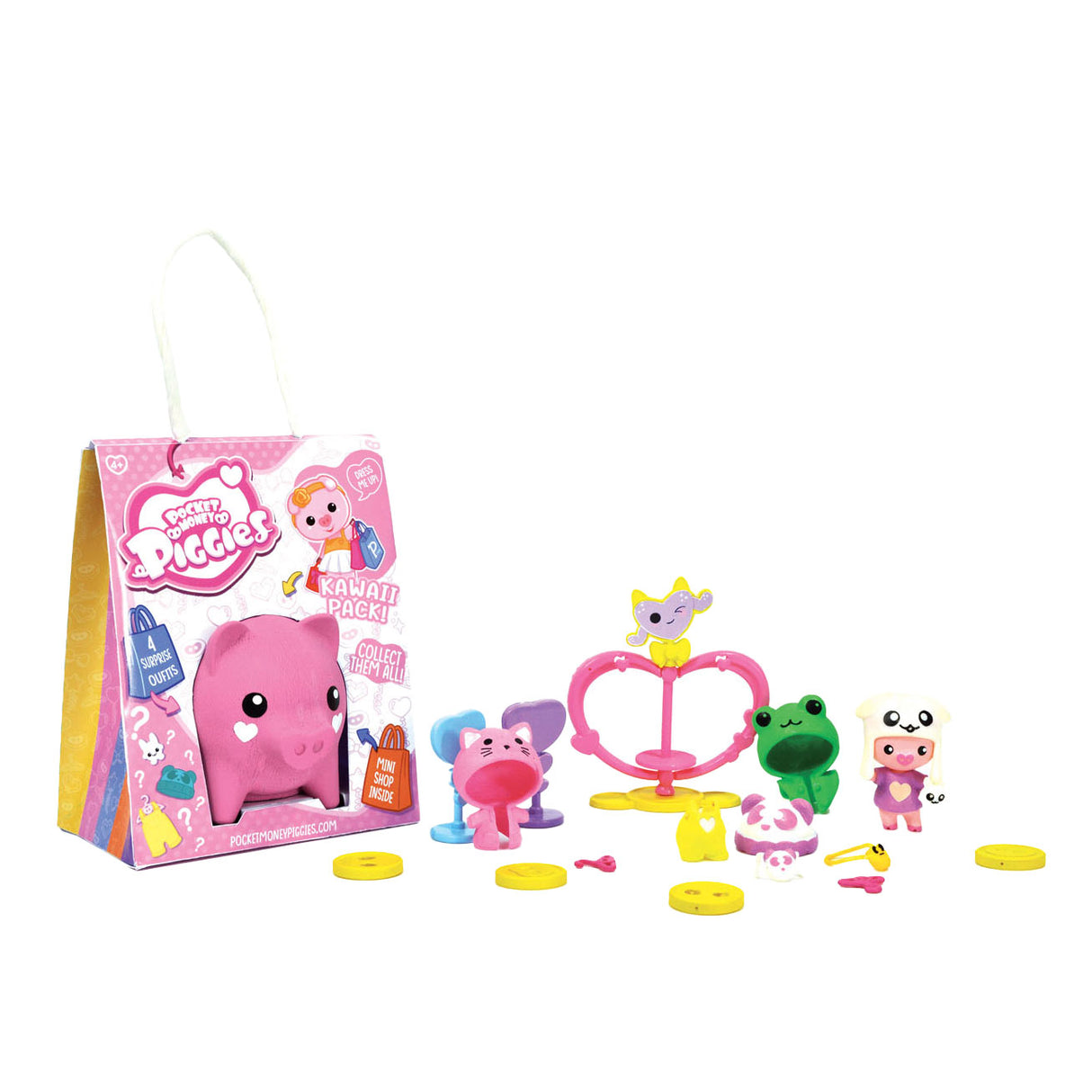 Boti Pockey Money Piggies Speel Figura con caja de dinero Kawaii Pack