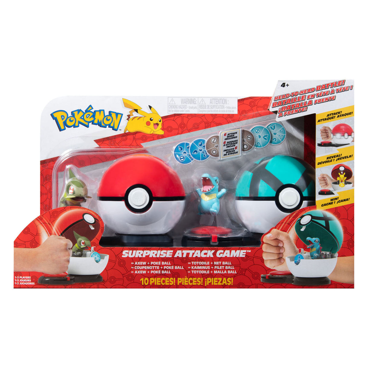 Boti Surprise Attack Game Play Set Axew Poke Ball vs Totodile Net Ball