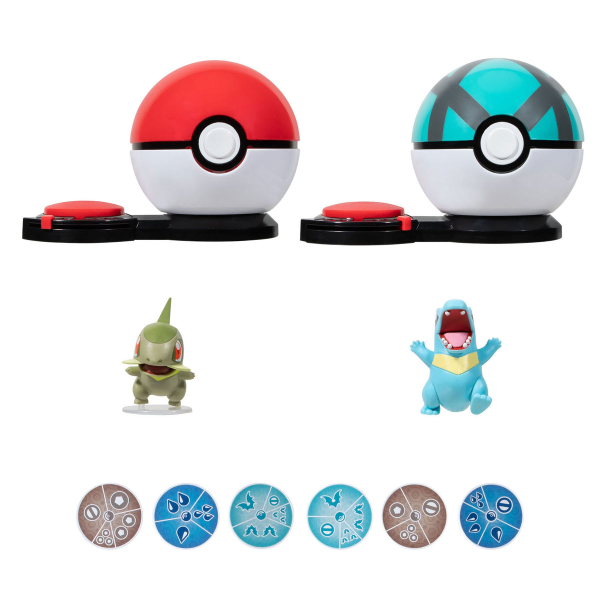 Boti Surprise Attack Game Spel Set Axew Poke Ball vs Totodile Net Ball