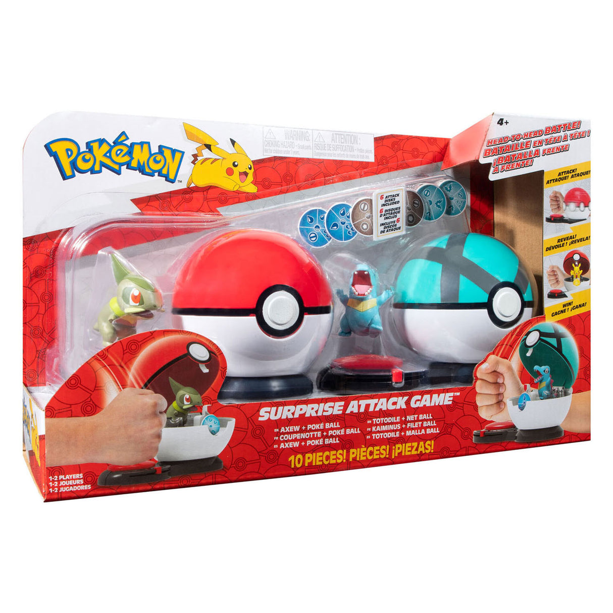 Boti Surprise Attack Game Play Set Axew Poke Ball vs Totodile Net Ball