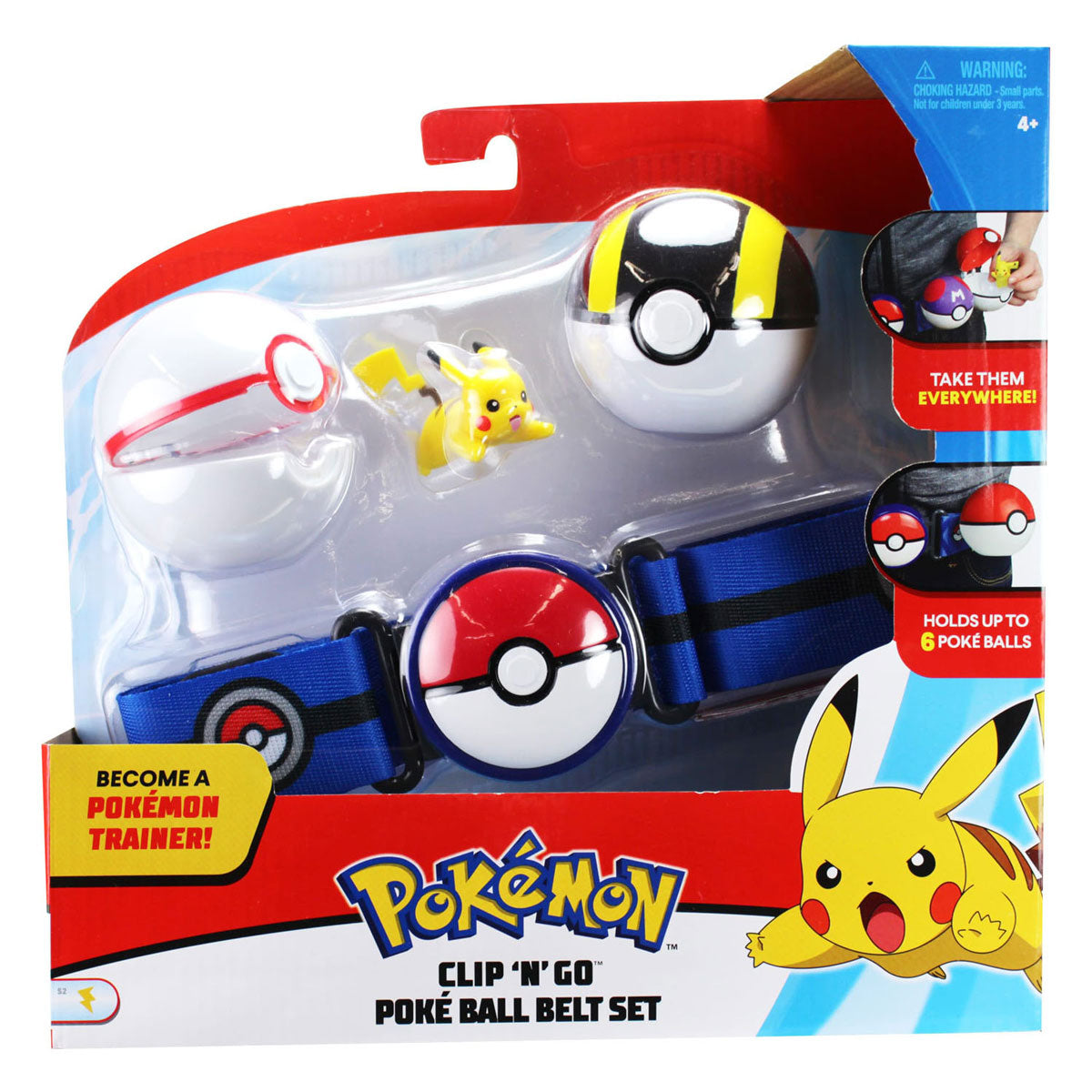 Boti Clip 'n' Go Poke Ball avec Blue Belt Play Set, 4dlg.