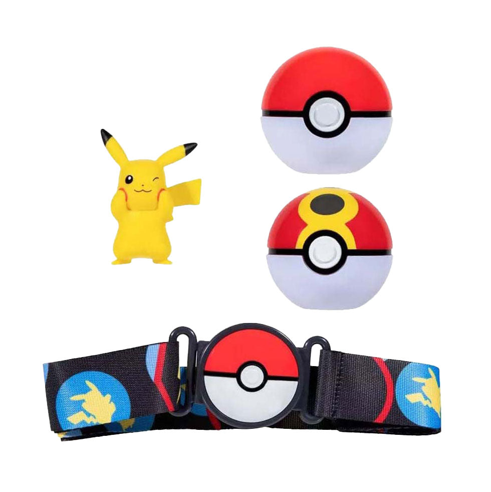 Boti clip 'n' Go Poke Ball con juego de juego de cinturón azul, 4dlg.