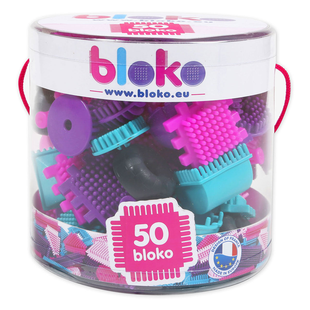 Boti Bloko Nopper Building Blocks Pink, 50dlg.