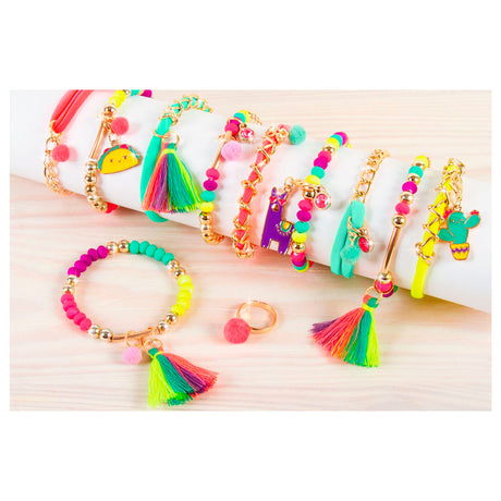 Make it real - make neon bracelets with charms - make 10 bracelets and a ring