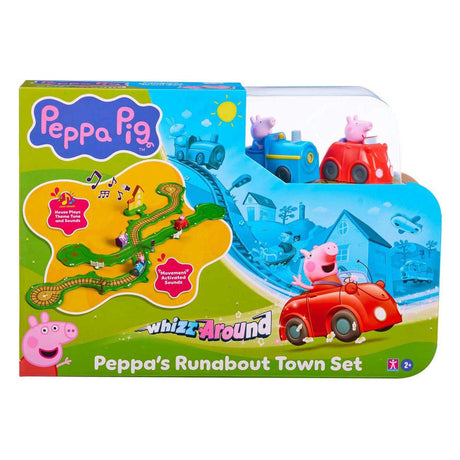 Gear2play peppagris susar runt - Peppas ringväg genom stadens lekset - modulär bana för susar runt fordon - interaktiv med musik och ljud