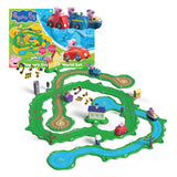 Gear2play peppa gris suser rundt - Peppas store wide world lekesett - modulær spor for suser rundt kjøretøy - interaktiv med musikk og lyd