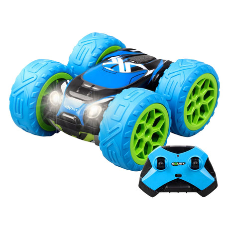 Exost RC 360 Cross MX Remote Control Stunt Car Blue Green - 12 km/h