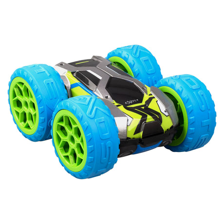 Exost RC 360 Cross MX Remote Control Stunt Car Blue Green - 12 km/h