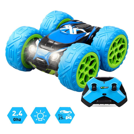 Exost RC 360 Cross MX Remote Control Stunt Car Blue Green - 12 km/h