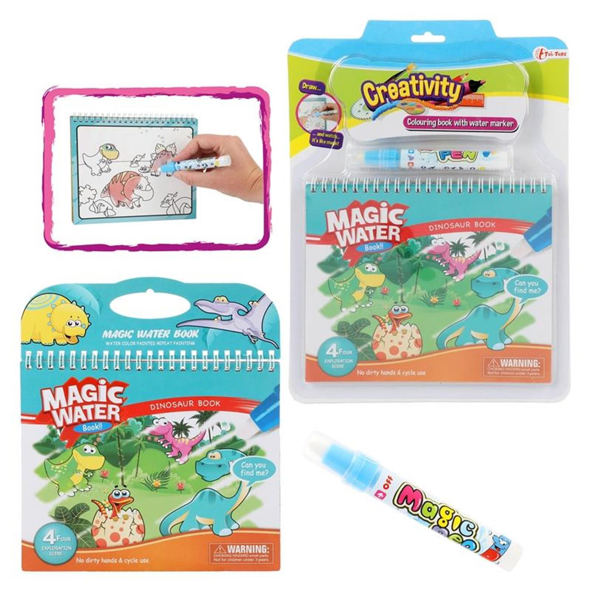 Toi-toys toi toys coloring with water 'dino' book + marker