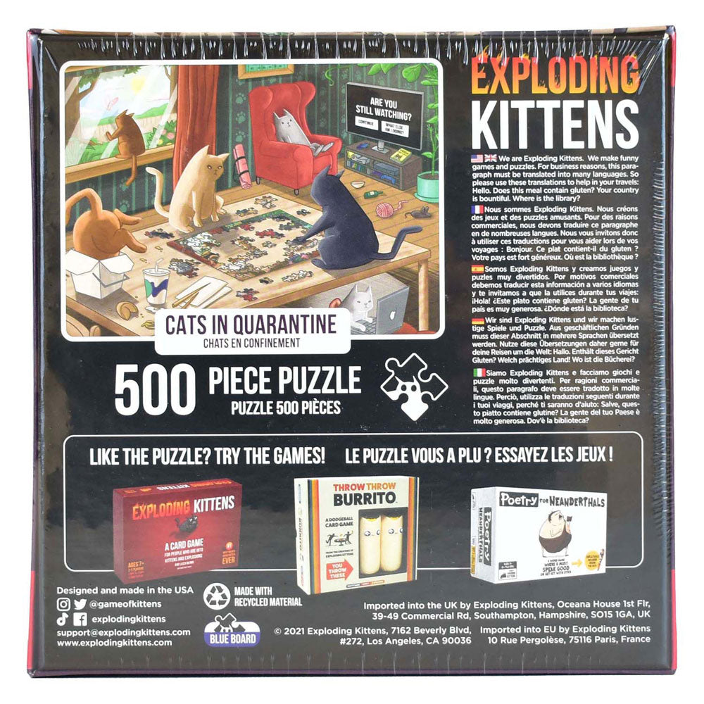 Asmodee exploding kittens puzzle, 500 pcs.