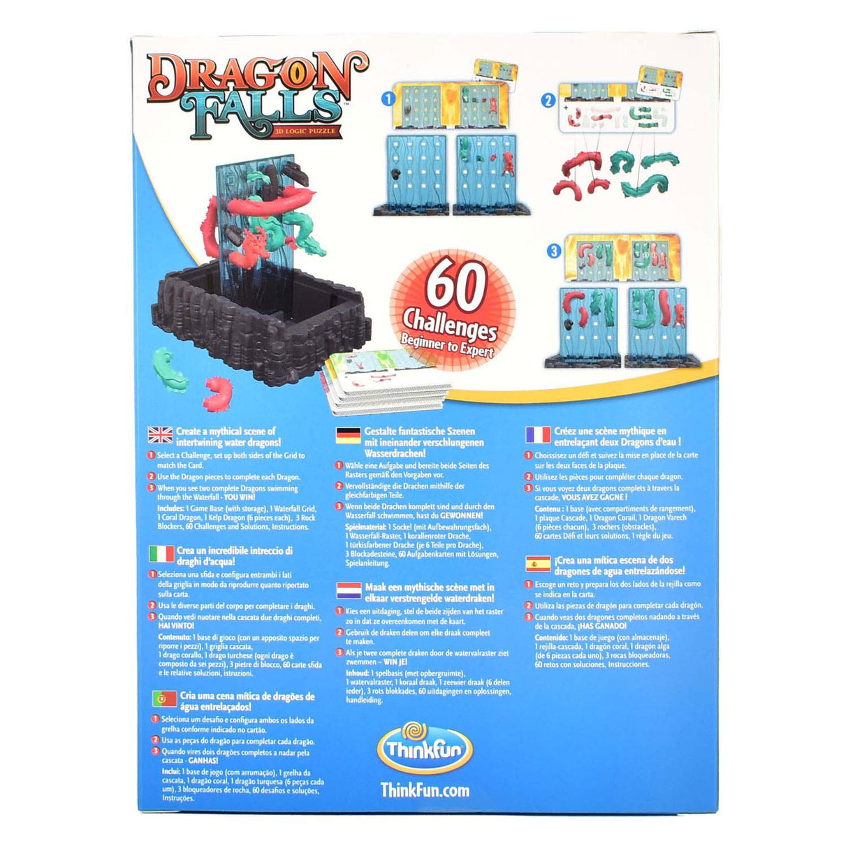 Thinkfun dragon falls 3D thinking puzzle, 60 challenges