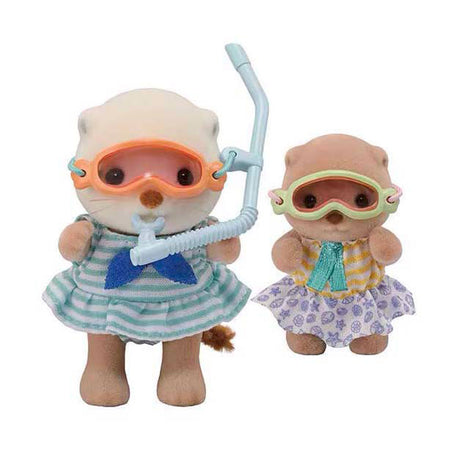 Sylvanian Famillen 5804 Sea Otter Schwëster Splashy Schnorchel Set