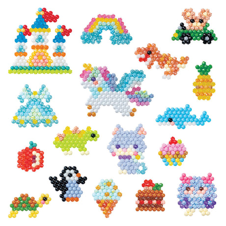 Aquabeads dizaino studija (krepšys) – pilnas rankdarbių rinkinys, 1400 karoliukų iš 48 spalvų – įskaitant patogų pasiimti krepšį ir rūšiavimo dėžę