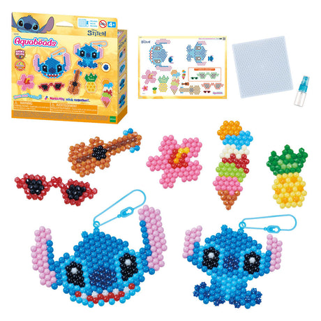 Aquabeads stitch nøkkelringsett (700 perler) håndverkssett - perler som fester seg med vann