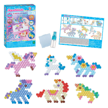 Kit de artesanato de amigos unicórnio Aquabeads - conjunto completo com 500 contas em 27 cores
