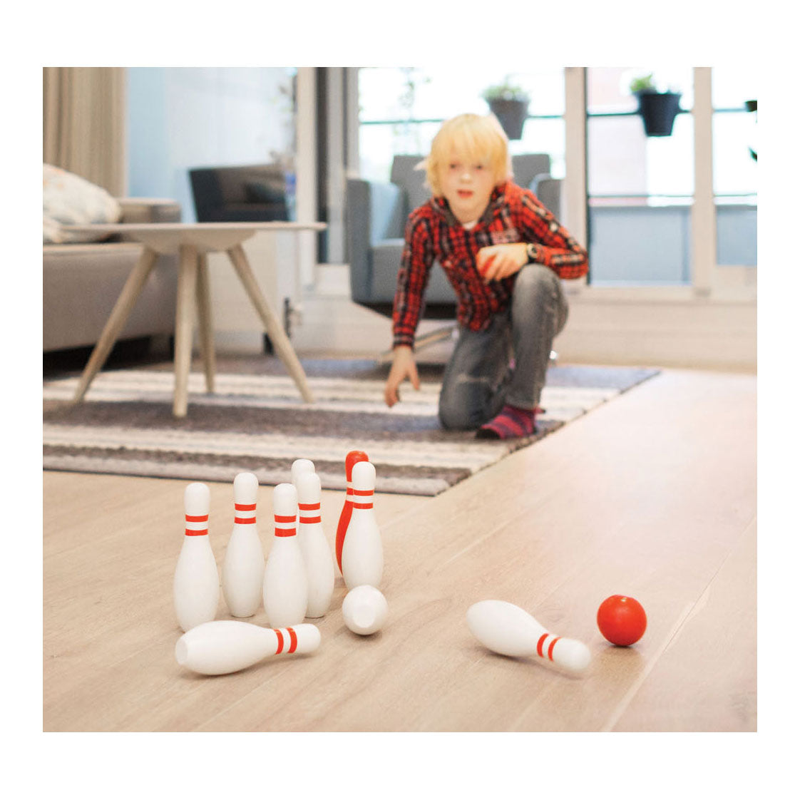 Bs toys houten bowlingset, 12dlg.