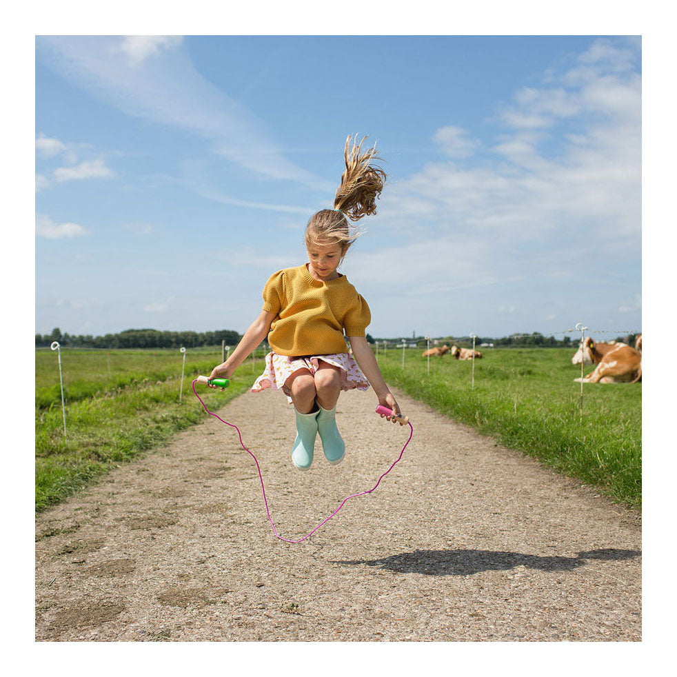 BS Toys Jumping Rope Pink med træhåndtag