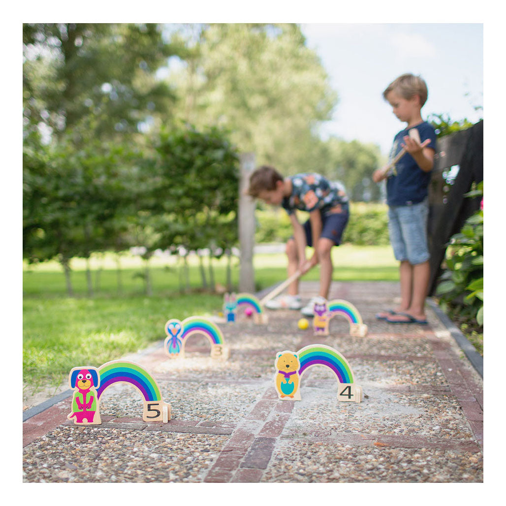 BS Toys Game de croquet de madera Rainbow