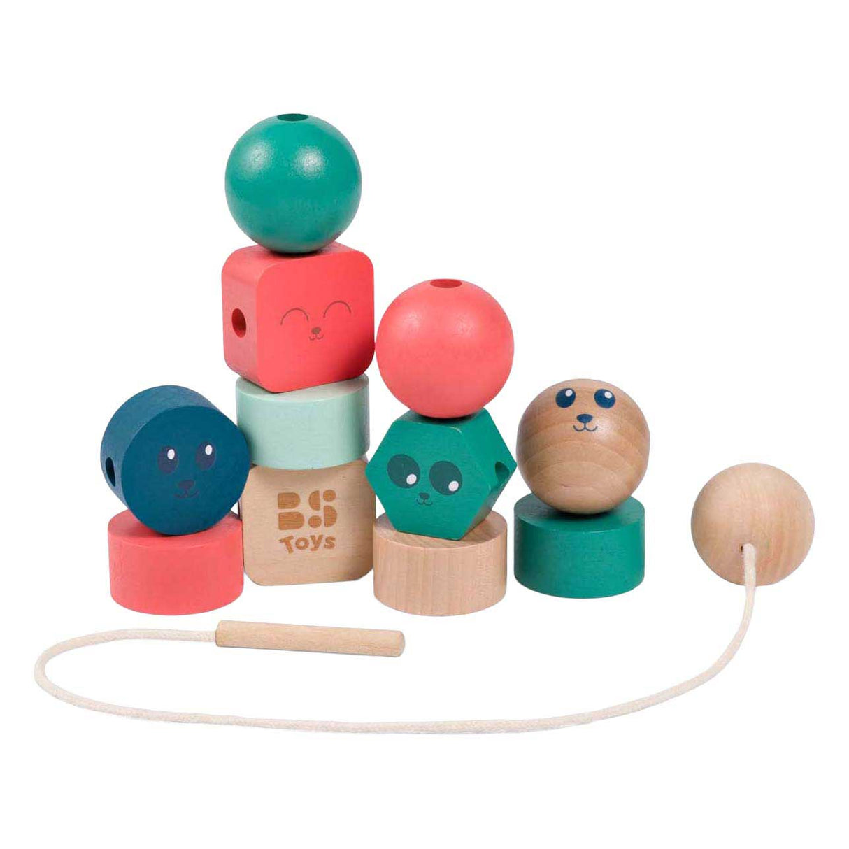 Bs toys wooden beads junior - 13 pcs.