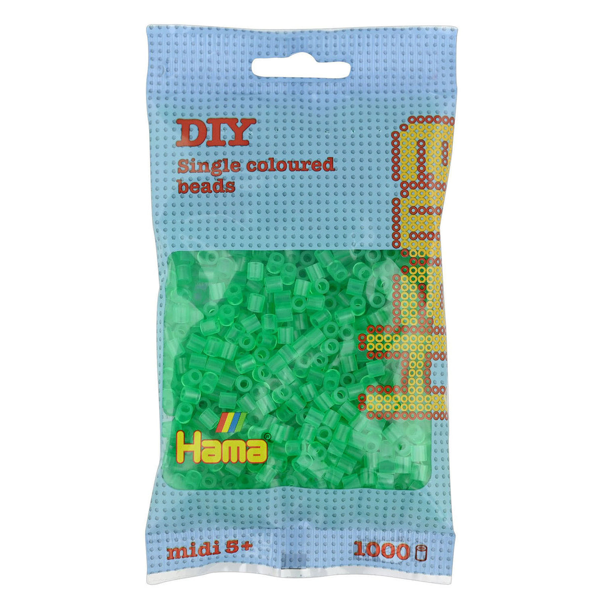 Hama midi iron-on beads - transparent green (016), 1000 pcs.