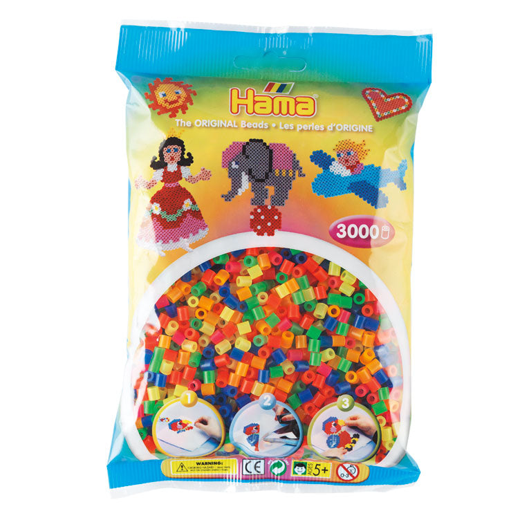 Hama String Bead Mix Neon (201-51), 3000st.