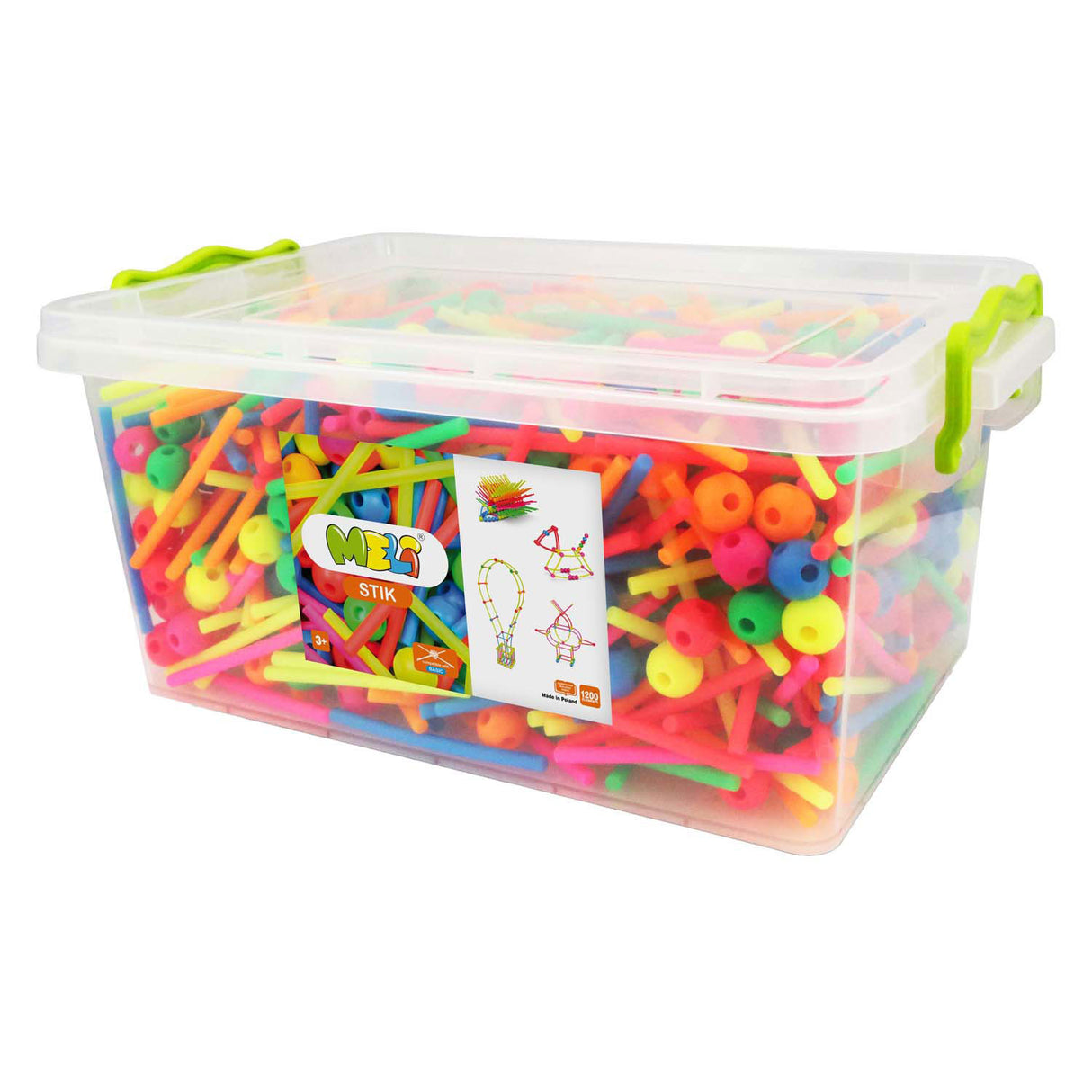 Meli stik neon construction set, 1200 pcs.