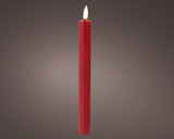 Lumineo dinner candle set LED flame 24cm red 2-piece