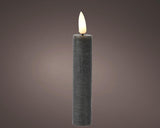 Lumineo dinner candle set LED flame 16cm gray 2-piece