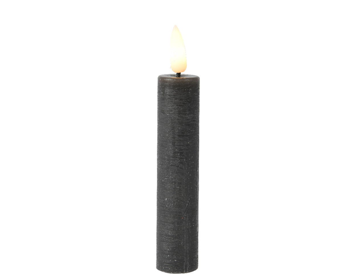 Lumineo dinner candle set LED flame 16cm gray 2-piece