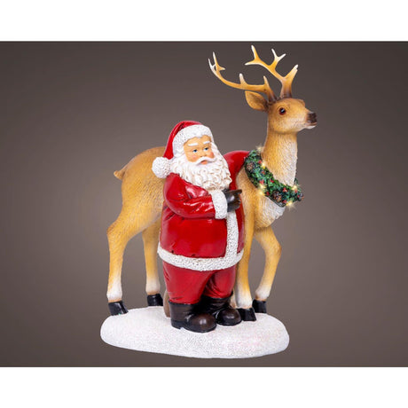 Lumineo Christmas scene Santa Claus LED 12x19x26cm