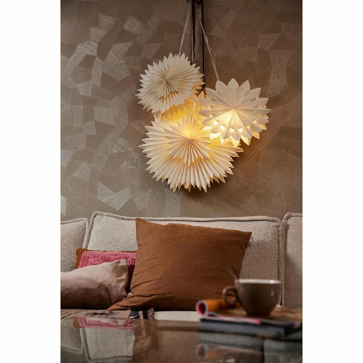 Lumineo star LED cardboard 40cm with timer