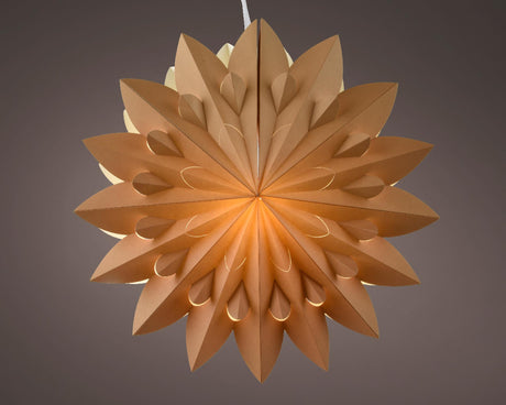 Lumineo star LED cardboard 40cm with timer amber