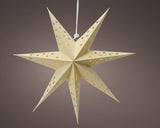 Lumineo star LED cardboard 40cm with timer cream
