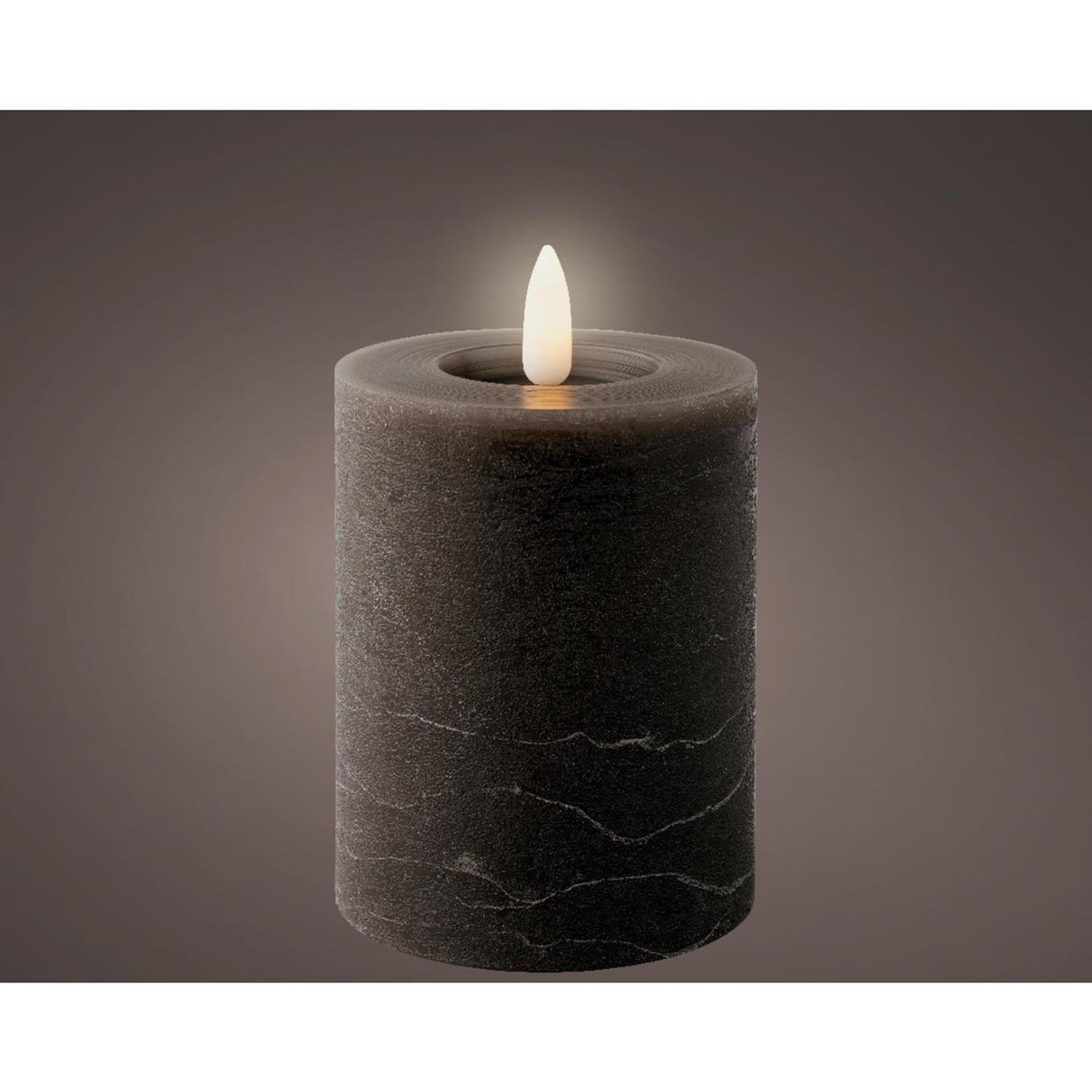 Lumineo LED candle wax gray ø7xh11.2cm