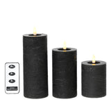 Lumineo LED candle set wax 3-piece gray