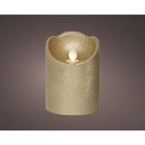 Lumineo LED waving candle wax gold ø7.5xh10cm