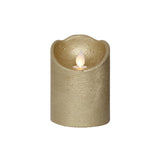 Lumineo LED waving candle wax gold ø7.5xh10cm