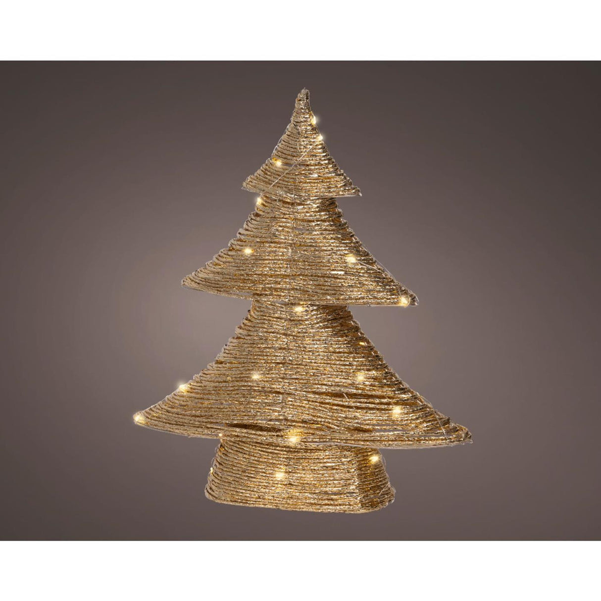 Lumineo Chrëschtbam Pabeier Gold LED 10x34x40cm waarm wäiss