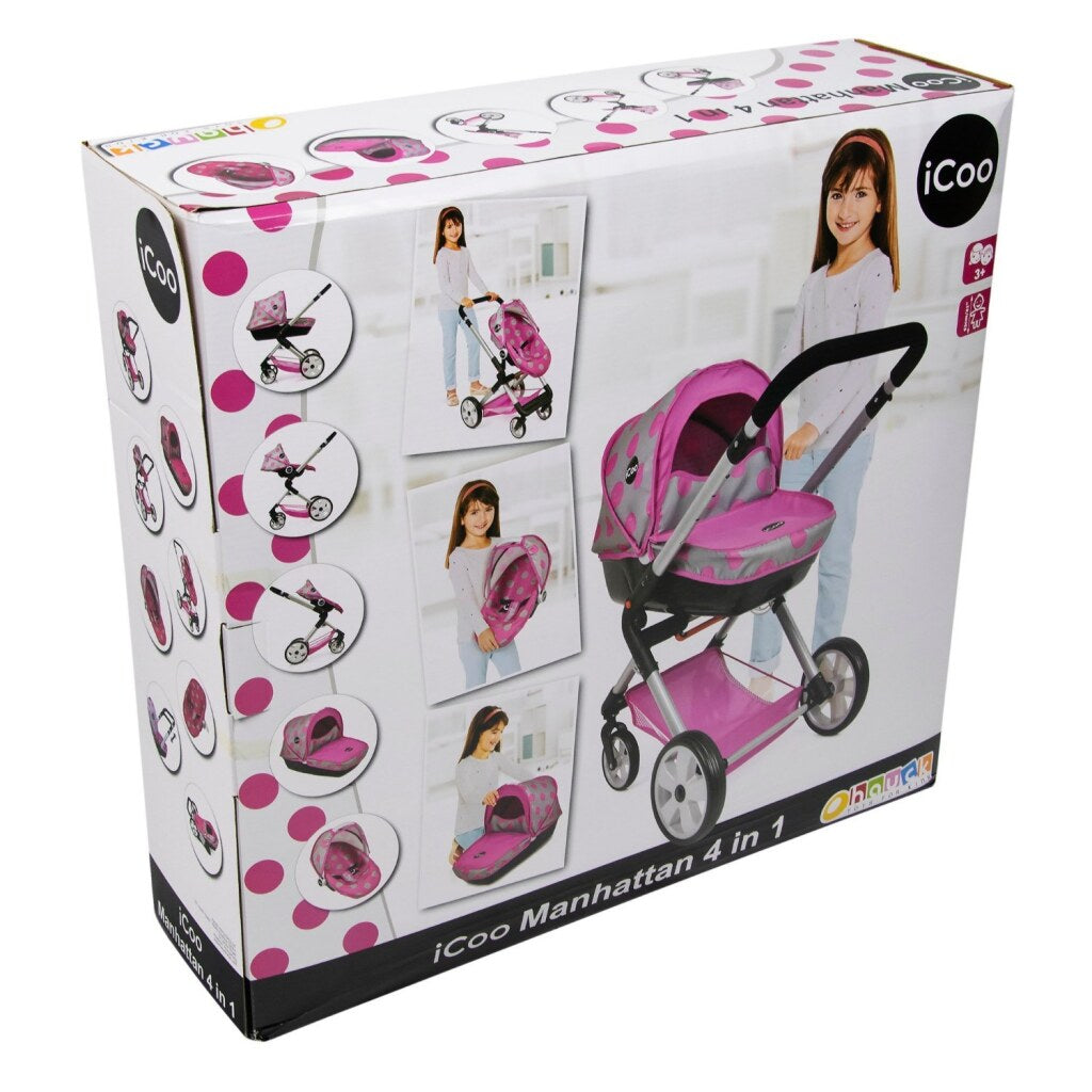 Základní icoo 4in1 Manhatten Doll Walking Truck Pink Black